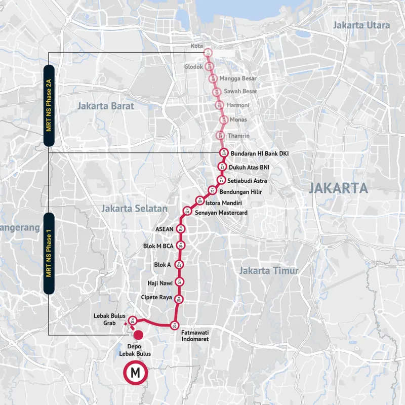 Jakarta MRT route in 2024